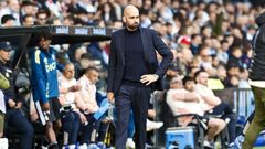 Claudio Gir�ldez, durante el partido entre Celta y Oviedo de este domingo en Bala�dos.