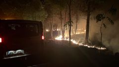 Incendio forestal en la parroquia Cabana Ramil, en Palas de rei