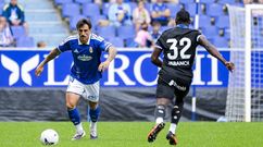 David Costas, durante el amistoso entre el Oviedo y el Deportivo