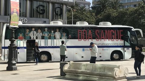Imagen de archivo, unidad mvil de la donacin de sangre en A Corua.