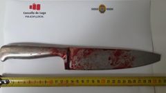 El cuchillo requisado al detenido
