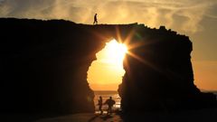 La playa de As Catedrais, en Ribadeo, es uno de los lugares t�picos para hacer fotos en Galicia.