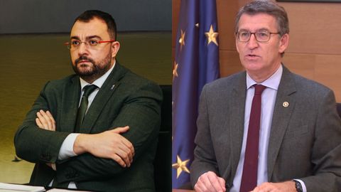 Encuentro entre el presidente de la Xunta, Alberto N��ez Feijoo, y el presidente del Principado de Asturias, Adri�n Barb�n