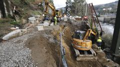 La v�a ha desaparecido literalmente en la zona donde se produjo el socav�n, cerca de la estaci�n de Frieira (Crecente)