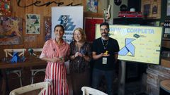 Fernanda Tabars, directora de Voz Audiovisual; Montse Besada, xefa de contidos da TVG, e scar Doviso, director do OUFF 