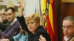 La alcaldesa de Novelda, Milagrosa Mart�nez, en un pleno celebrado a principios de marzo.