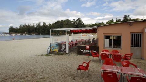 Playa de A Magdalena, en Cabanas.Línea de playa de Cabanas