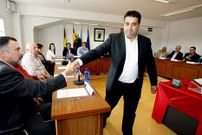 Antonio Landeira, en su toma de posesi�n como alcalde. 