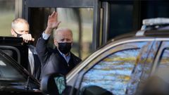 Biden, a su llegada al hospital Walter Reed Nacional en Maryland, donde se le realiza la revisi�n