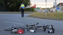 La bicicleta del ciclista tras el atropello en A Laracha.