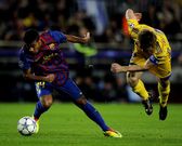 Rafinha durante un partido de Champions que enfrent� al Barcelona y al Bate Borissov.