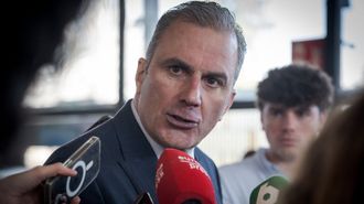 Javier Ortega Smith, atendiendo a los medios el pasado 20 de febrero