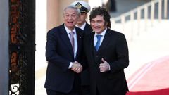 El presidente Argentino, Javier Milei, este jueves con el mandatario chileno, Jose Antonio Kast.
