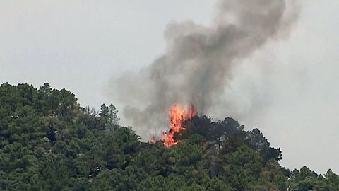  Captura de video, de una vista del incendio que se propaga por las localidades madrile�as de Cadalso de los Vidrios y Cenicientos y parte de la provincia de Toledo que ha quemado ya en torno a 4.000 hect�reas.