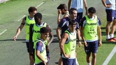 Jugadores del Celta, en un entrenamiento.