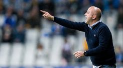 Javi Rozada durante el Real Oviedo-Albacete