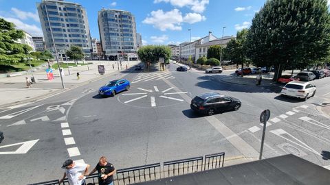 Glorieta Xaquín Lorenzo Xocas. El Concello de Lugo lleva años pensando una solución física a esta rotonda