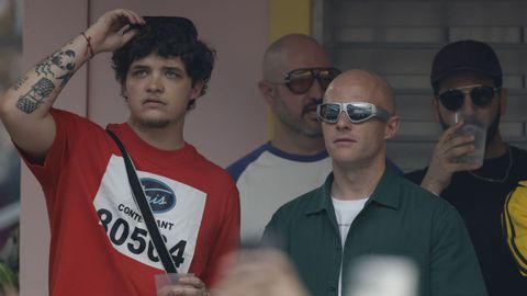 El jugador del Rayo Vallecano, Isi Palaz�n, durante el concierto de Bad Bunny