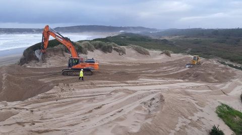 Obras en las dunas del Espartal