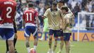 Villares, Herrera y Mario Soriano, durante el Dpor-Granada