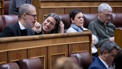 La portavoz de Junts en el Congreso, Miriam Nogueras y el diputado Josep Maria Cruset, durante la sesi�n plenaria