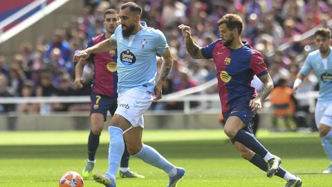 Borja Iglesias hizo un �hat trick� la campa�a pasada en el Barcelona-Celta.