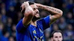 David Carmo se lamenta durante el Real Oviedo-Osasuna