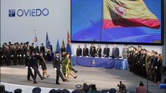 La Polic�a Nacional celebra su fiesta patronal de Los Santos �ngeles Custodios, en Oviedo, con la asistencia de la delegada del Gobierno en Asturias, Delia Losa; el presidente de la Junta General, Marcelino Marcos L�ndez, y la consejera de Presidencia y Participaci�n Ciudadana, Rita Camblor. 