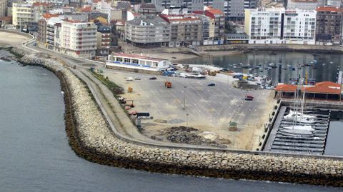 Obras de la Praza do Mar en Sanxenxo en el 2004