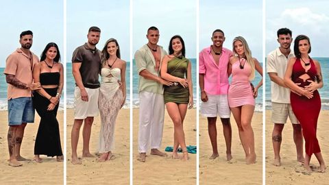 De izquierda a derecha: Lorenzo y Nieves; Dar�o y Almudena ;Rodri y Helena; Gilbert y Claudia, y Juanpi y Sandra