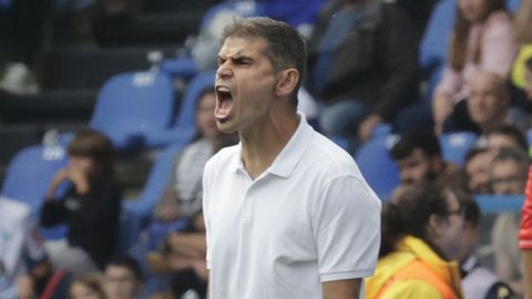 Antonio Hidalgo, en el partido contra el Almería en Riazor