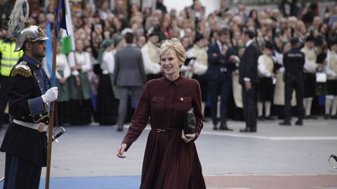 Siri Hustvedt a su llegada al Teatro Campoamor