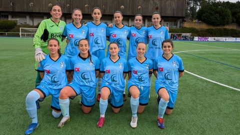 El once inicial del EFM Boiro en el partido contra el Victoria.