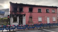 Inmueble incendiado en la Tenderina Baja.