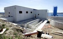 Imagen del avance de la construcci�n de la EDAR ubicada en Punta Avarenta.