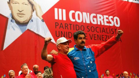 Hugo Carvajal con Nicol�s Maduro en un acto celebrado en Caracas en julio del 2014