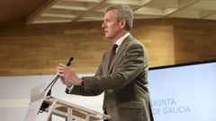 Alfonso Rueda, en la comparecencia ante la prensa posterior al Consello de la Xunta.