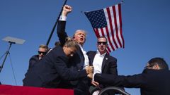 Donald Trump tras ser disparado en Butler, Pensilvania, hace un ao.