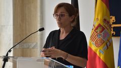 La ministra de Sanidad, M�nica Garc�a, durante su visita de este domingo a Ceuta.