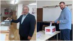 Jos Tom vot en la sede del PSOE de Monforte e Ivn Castro lo hizo en Paradela