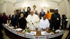 El papa Francisco durante la reunin en el Vaticano