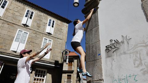 Primera edicin de  la copa gallega de escalada urbana que se celebr en Pontevedra