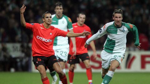 Partido de la eliminatoria entre el Celta y el Werder Bremen en la temporada 2006/2007.