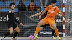 Pitero, en el duelo de Vista Alegre ante el Ceut�, anot� dos goles ayer en la cancha del filial del Bar�a