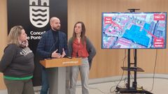 Iv�n Puentes, con Yoya Blanco y Paloma Castro, ante la recreaci�n del solar del Hospital Provincial y la posible plaza que resultar�a de derribar bloques �innecesarios� 