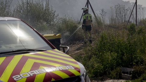 Imagen de archivo de un incendio forestal el pasado mes de agosto en la carretera de los Fuertes, en el entorno de San Pedro de Visma.  