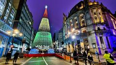 Luces de Navidad en el centro de Vigo