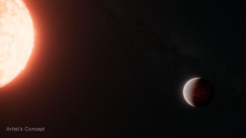 Recreaci�n del planeta rocoso extrasolar y su estrella