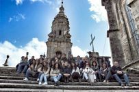 Los chavales visitaron los tejados de la catedral de Santiago. 