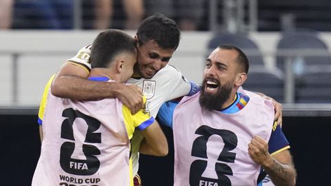El jugador del Celta Borja Iglesias, celebrando el pase de Espa�a a la final del Mundial.